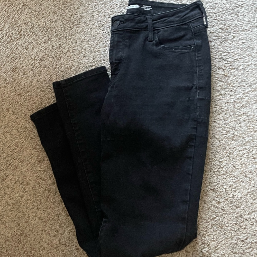Old Navy Black Rockstar Super Skinny Mid Rise Jeans